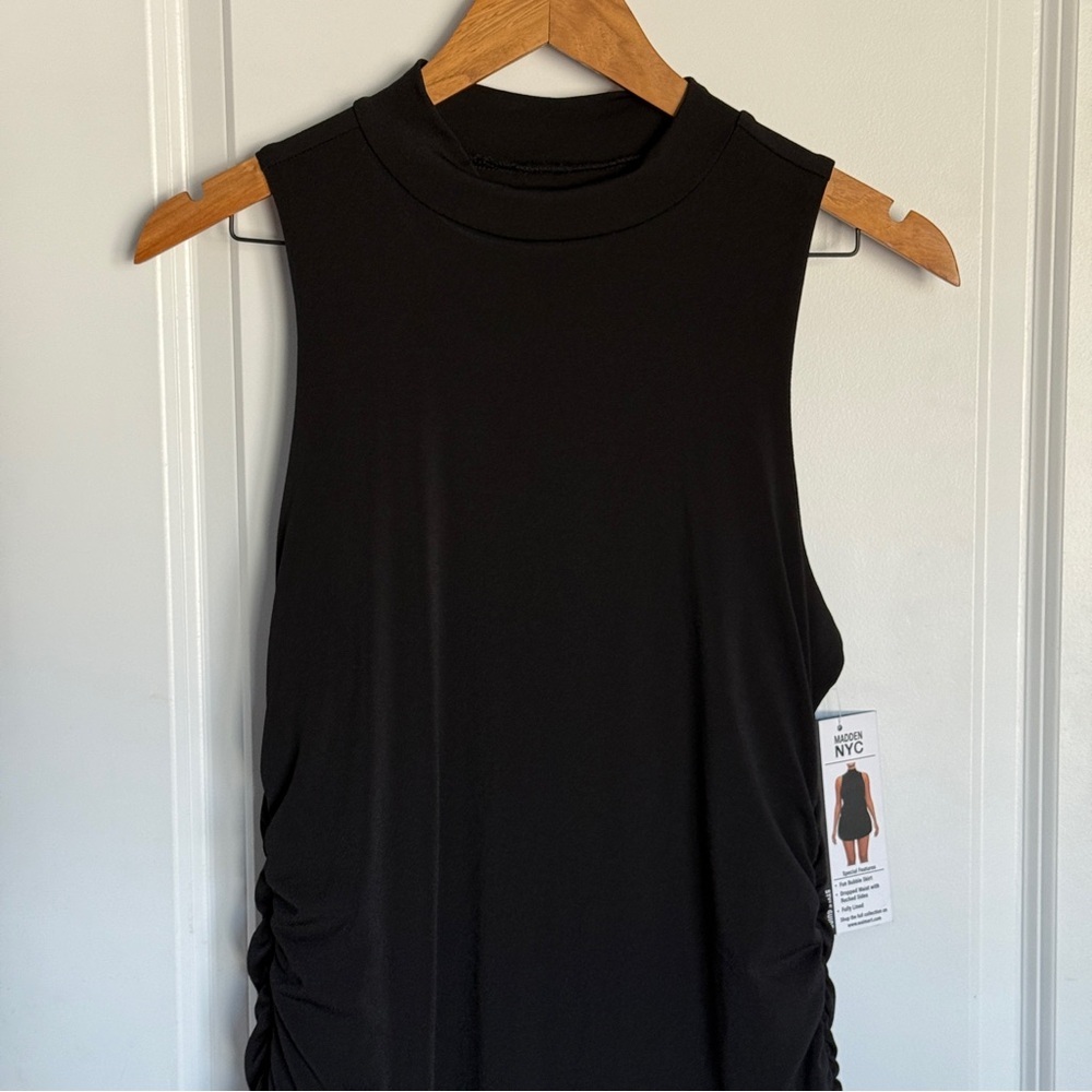 Madden NYC Women's Black Mock Neck Bubble Dress Size L - Picture 3 of 8